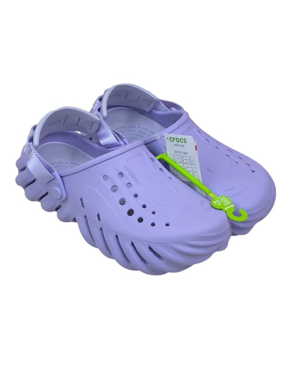 Crocs Echo Clog Lavender Foam Sandals Size M6/W8 Adjustable Strap Lightweight